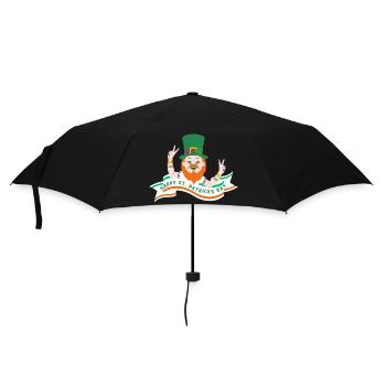 St. Patrick's Day Irish Clover Goblin Holiday - Umbrella (small) - black - Front