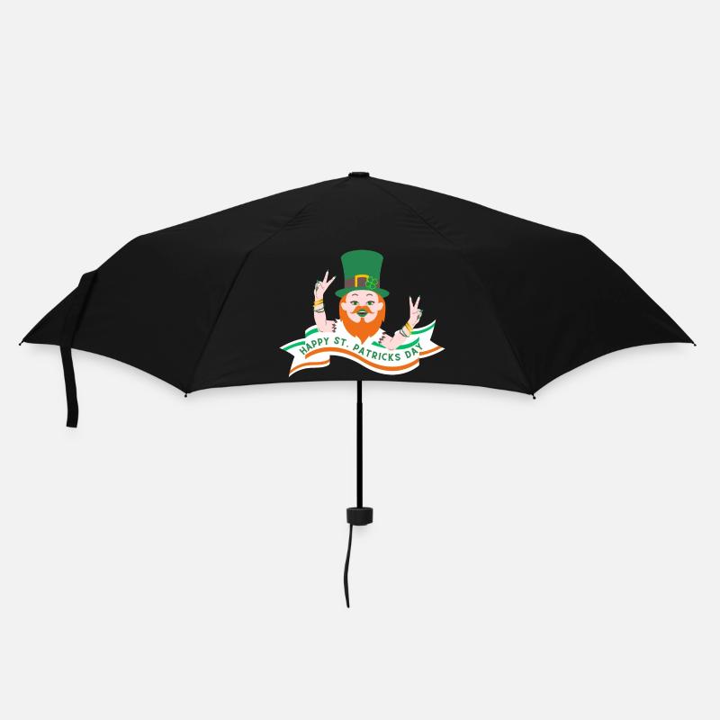 St. Patricks Day Irisch Kleeblatt Kobold Feiertag - Regenschirm (klein) - Schwarz