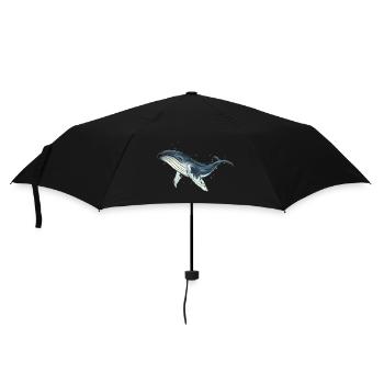 Buckelwal Aquarell Wal Tiefsee Ozeanriese - Regenschirm (klein) - Schwarz - Vorne