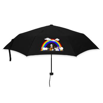 Sheep smoking weed - Umbrella (small) - black - Front
