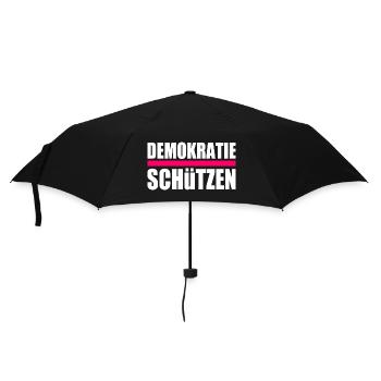 Demokratie schützen - Regenschirm (klein) - Schwarz - Vorne
