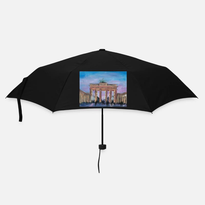 Brandenburger Tor - Regenschirm (klein) - Schwarz