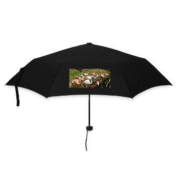 Flamingos - Regenschirm (klein) - Schwarz - Vorne