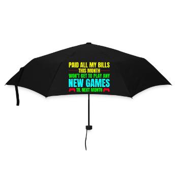 Videospiel-Liebhaber Gamer Gaming Lustiges Sprichwort - Regenschirm (klein) - Schwarz - Vorne