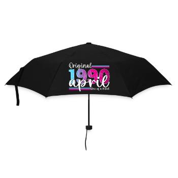 33. Geburtstag Frau Magenta April Jahrgang 1990 - Regenschirm (klein) - Schwarz - Vorne