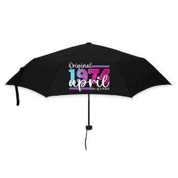 49. Geburtstag Frau Magenta April Jahrgang 1974 - Regenschirm (klein) - Schwarz - Vorne