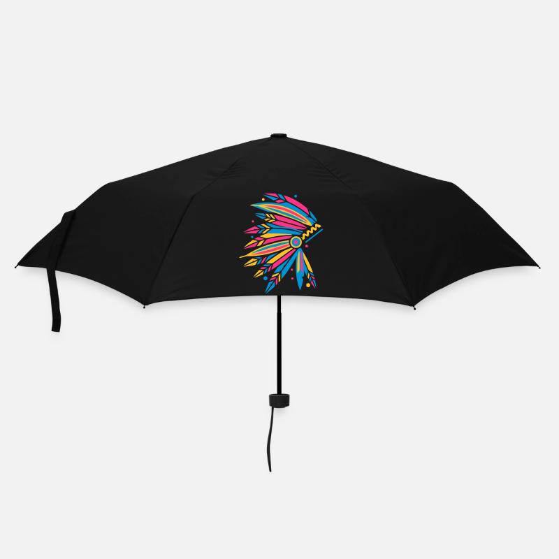 Kopfschmuck Häuptling - Regenschirm (klein) - Schwarz