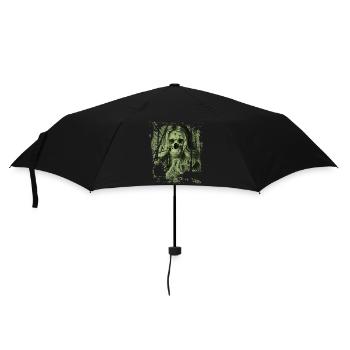 Skull girl green - Umbrella (small) - black - Front