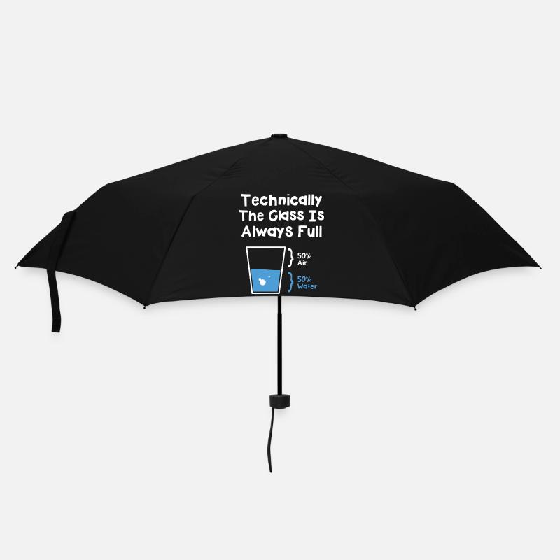 Technically The Glass Is Always Full - Regenschirm (klein) - Schwarz