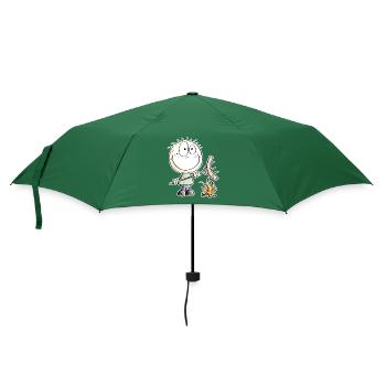 Lustiges Wurst Grillen Strichmännchen - Regenschirm (klein) - Flaschengrün - Vorne