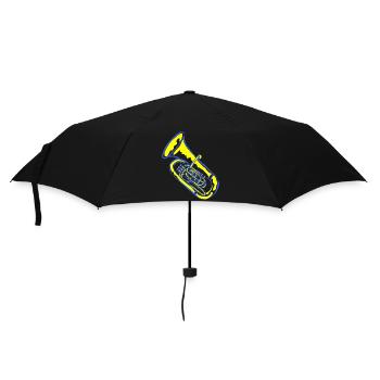 Tuba Musik in Neonfarben - Regenschirm (klein) - Schwarz - Vorne