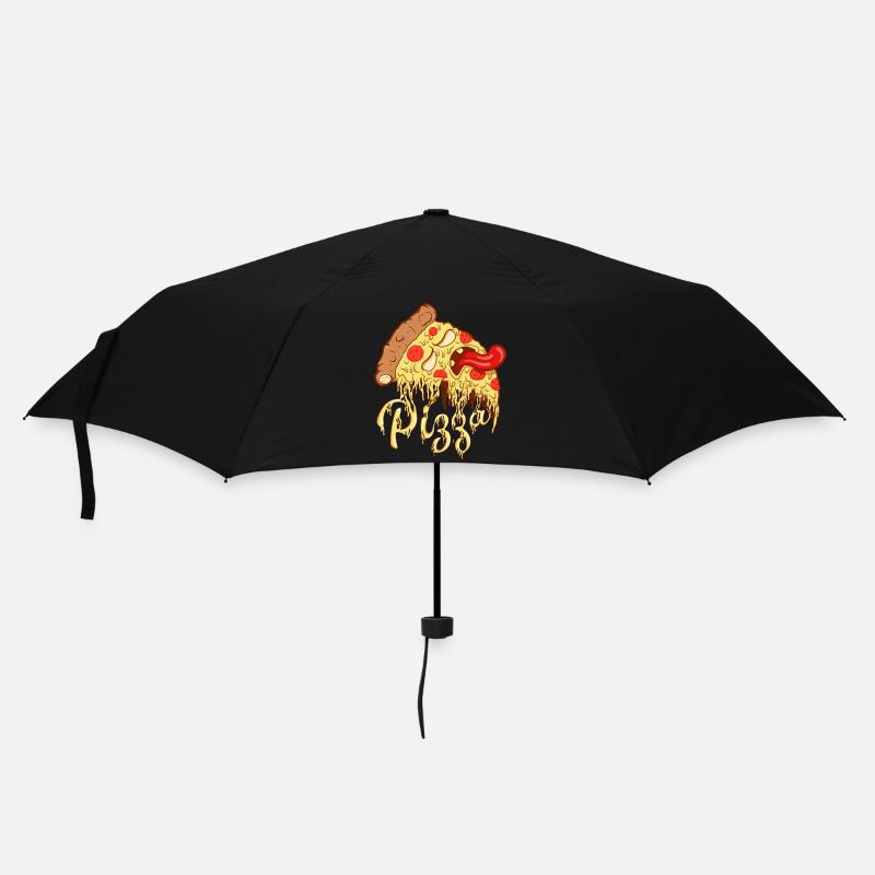 Pizzamonster - Regenschirm (klein) - Schwarz