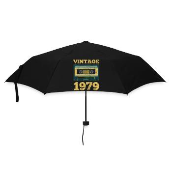 Vintage 1979 Retro Geburtsjahr Geburtstagsgeschenkidee - Regenschirm (klein) - Schwarz - Vorne