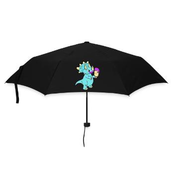Dino Hunger Ice Fantasy Children Baby - Umbrella (small) - black - Front
