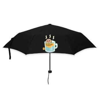 Beschämter Teebeutel - Regenschirm (klein) - Schwarz - Vorne