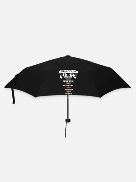 Der perfekte Tag für Gamer und Zocker - Regenschirm (klein) - Schwarz