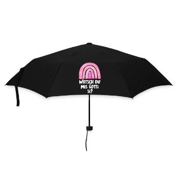 Wetsch du mis Gotti si Patentante Taufgotti Götti - Regenschirm (klein) - Schwarz - Vorne