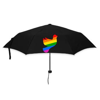 LGBTQ Dove of Peace with Rainbow Flag - Umbrella (small) - black - Front