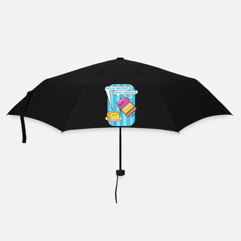 Cheddar et chutney kawaii. - Parapluie standard - noir