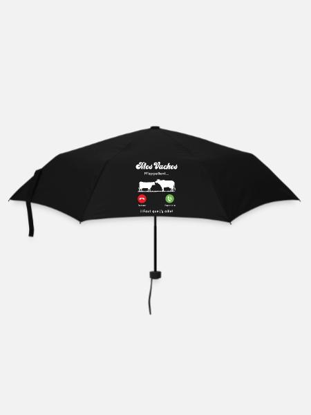 Mes vaches m'appellent, Agriculteur humour cadeau - Parapluie standard - noir