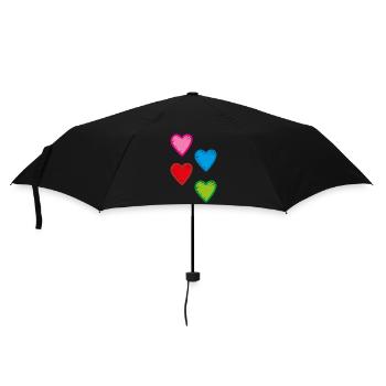 Hearts - Umbrella (small) - black - Front