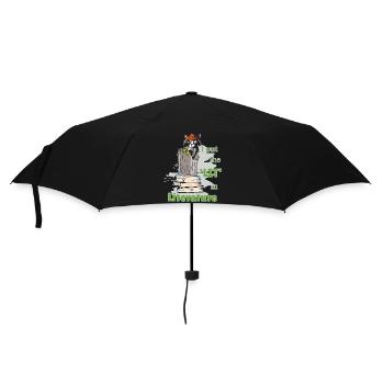 Funny Sayings Literature Book Writing Raccoon - Umbrella (small) - black - Front
