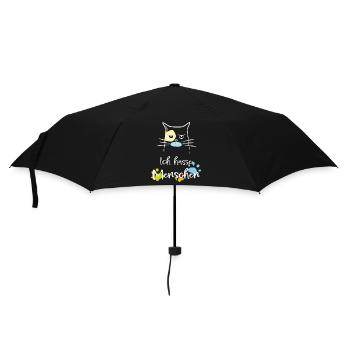 Ich hasse Menschen! Katze, Miesepeter - Regenschirm (klein) - Schwarz - Vorne