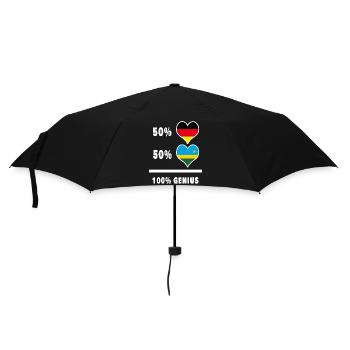 Deutschland und Ruanda 100% Genial / Geschenk - Regenschirm (klein) - Schwarz - Vorne