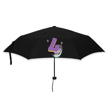 4. Geburtstag (4-Jahres-Geschenk) - Regenschirm (klein) - Schwarz - Vorne