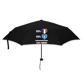 Frankreich und Somalia Genius / Geschenk - Regenschirm (klein) - Schwarz - Vorne