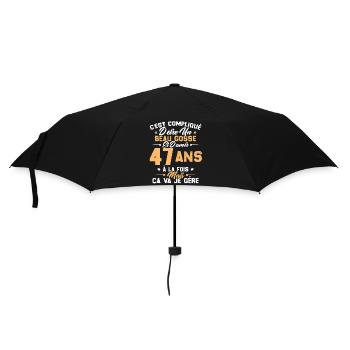 Cadeau d'anniversaire Beau gosse et d'avoir 47 ans - Parapluie standard - noir - Devant