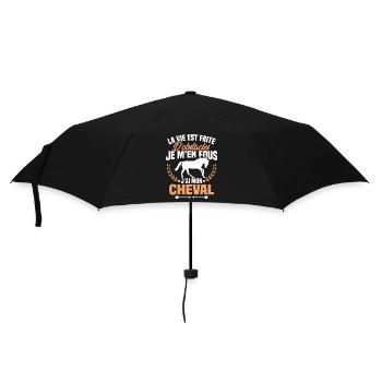 Je m'en fous j'ai mon cheval, Cadeau équitation - Parapluie standard - noir - Devant
