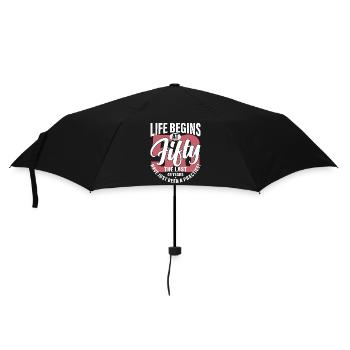 life begins at 50 - Umbrella (small) - black - Front