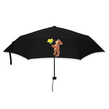 Ours en peluche avec fleur et bouche baiser 3D - Parapluie standard - noir - Devant