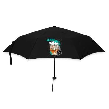 Leipzig Deutschland Stadt Skyline Vintage Retro - Regenschirm (klein) - Schwarz - Vorne