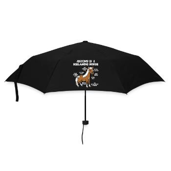 Anatomie d’un cheval islandais - Parapluie standard - noir - Devant