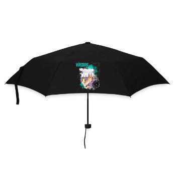 Würzburg Germany City Skyline Vintage Retro - Umbrella (small) - black - Front