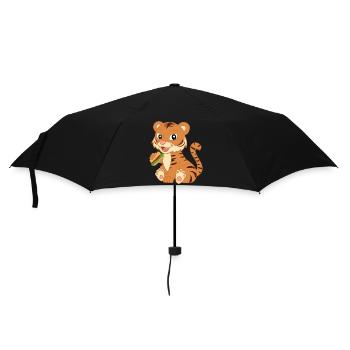 Mignon bébé tigre avec sandwich - Parapluie standard - noir - Devant
