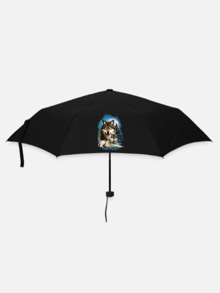 Wolfsmond - Regenschirm (klein) - Schwarz
