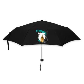 Nottingham England UK City Skyline Vintage Retro - Umbrella (small) - black - Front