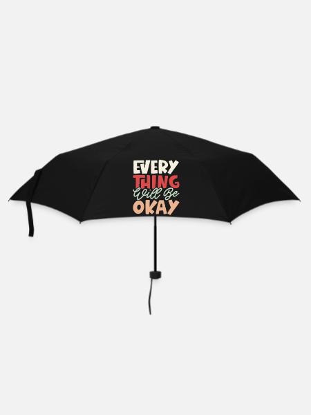Alles wird gut - Regenschirm (klein) - Schwarz