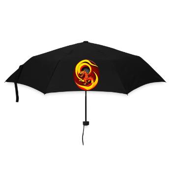 Dragon dans un cercle de feu - Parapluie standard - noir - Devant