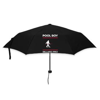 Billard snooker Billardspieler Poolboy Poolbillard - Regenschirm (klein) - Schwarz - Vorne