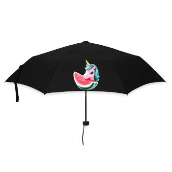 Wassermelonen Einhorn - Regenschirm (klein) - Schwarz - Vorne