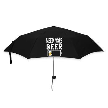 Low Battery Need more Beer - Umbrella (small) - black - Front
