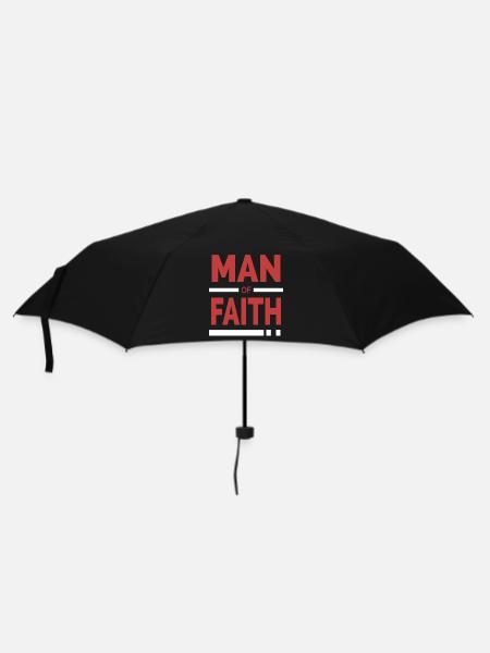 Mann des Glaubens | Christliche Typografie - Regenschirm (klein) - Schwarz