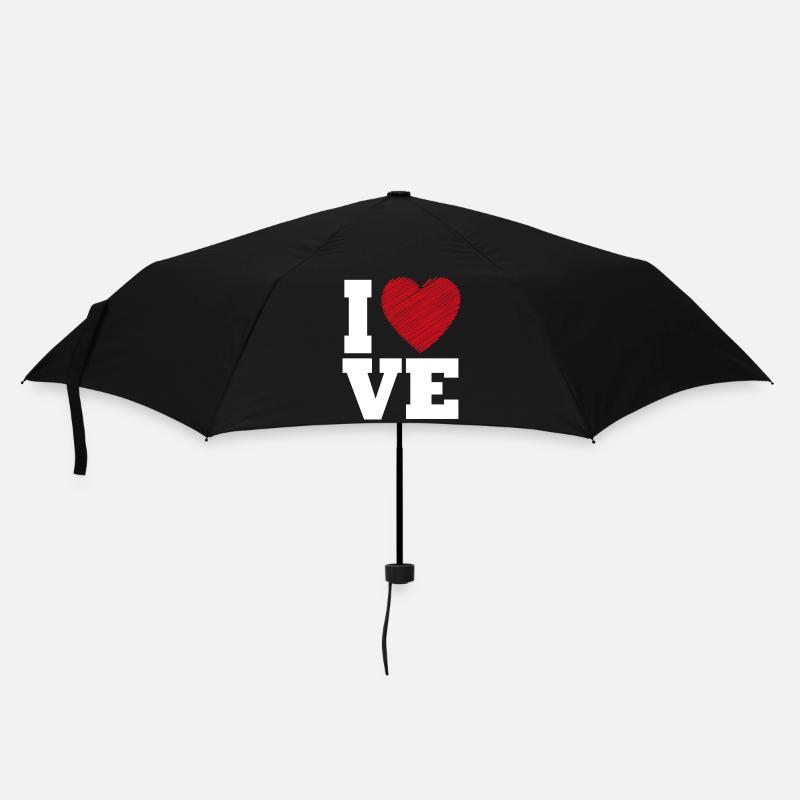 Love Heart Typography for Valentines Day - Umbrella (small) - black