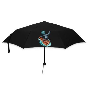 Pizza Surfer Alien - Umbrella (small) - black - Front