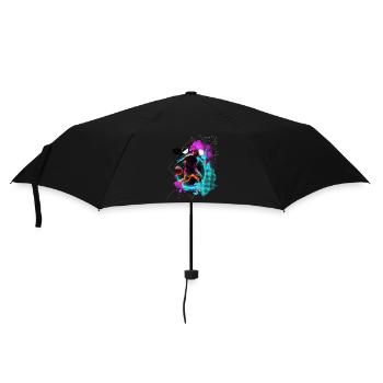 Basketball Neon Player Basketball Player Dunking Sport - Umbrella (small) - black - Front