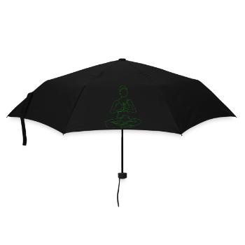 1 Yoga Padmasana ou Fleur de Lotus | 5ème Flamme Verte - Parapluie standard - noir - Devant